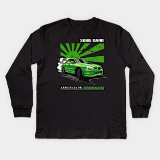 Subie Gang WRX STi (Lowrider Green) Kids Long Sleeve T-Shirt